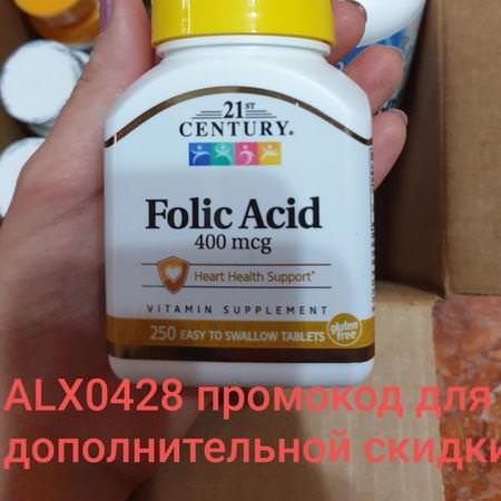21st Century Folic Acid - حمض الف,ليك ,فيتامين ب ,الفيتامينات ,المكملات الغذائية