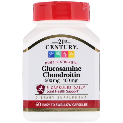 21st Century, Glucosamine / Chondroitin, Double Strength, 500 mg / 400 mg, 60 Easy to Swallow Capsules فوائد