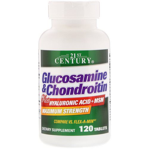 21st Century, Glucosamine & Chondroitin Plus Hyaluronic Acid + MSM, 120 Tablets فوائد