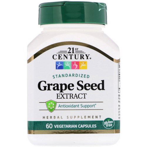 21st Century, Standardized Grape Seed Extract, 60 Vegetarian Capsules فوائد