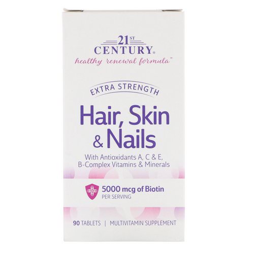 21st Century, Hair, Skin & Nails, Extra Strength, 90 Tablets فوائد