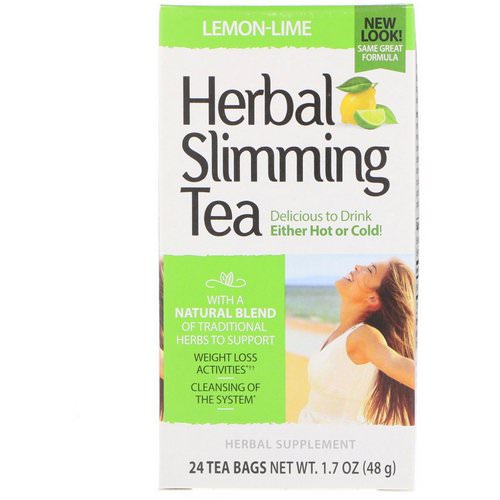 21st Century, Herbal Slimming Tea, Lemon-Lime, Caffeine Free, 24 Tea Bags, 1.7 oz (48 g) فوائد