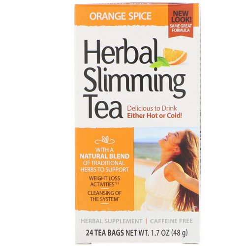 21st Century, Herbal Slimming Tea, Orange Spice, Caffeine Free, 24 Tea Bags, 1.7 oz (48 g) فوائد