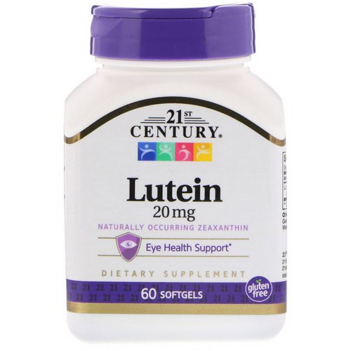 21st Century, Lutein, 20 mg, 60 Softgels فوائد