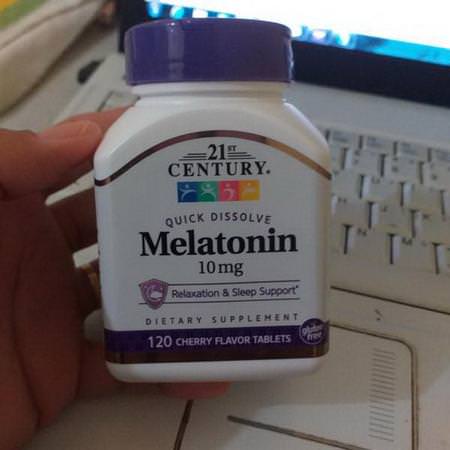21st Century, Melatonin, Cherry Flavor, 10 mg, 120 Quick Dissolve Tablets