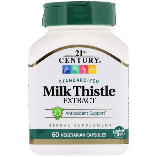 21st Century, Milk Thistle Extract, Standardized, 60 Vegetarian Capsules فوائد
