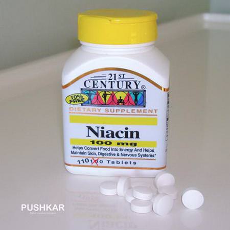 21st Century, Niacin, 100 mg, 110 Tablets
