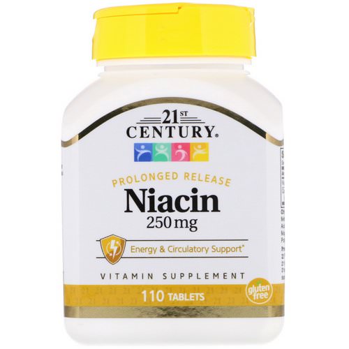 21st Century, Niacin, Prolonged Release, 250 mg, 110 Tablets فوائد