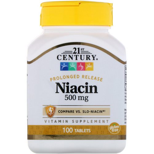 21st Century, Niacin, Prolonged Release, 500 mg, 100 Tablets فوائد