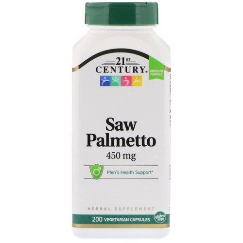 21st Century, Saw Palmetto, 450 mg, 200 Vegetarian Capsules فوائد