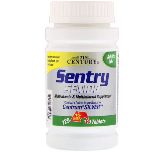 21st Century, Sentry Senior, Multivitamin & Multimineral Supplement, Adults 50+, 125 Tablets فوائد
