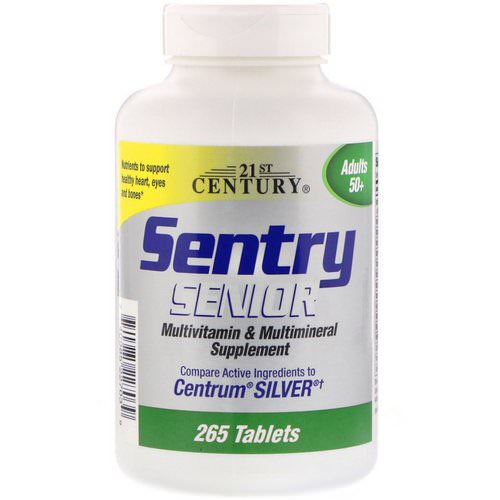 21st Century, Sentry Senior, Multivitamin & Multimineral Supplement, Adults 50+, 265 Tablets فوائد