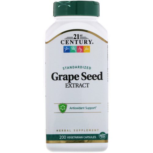 21st Century, Standardized Grape Seed Extract, 200 Vegetarian Capsules فوائد