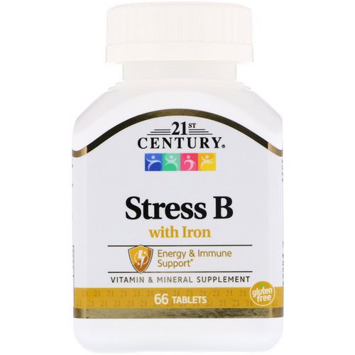 21st Century, Stress B, with Iron, 66 Tablets فوائد