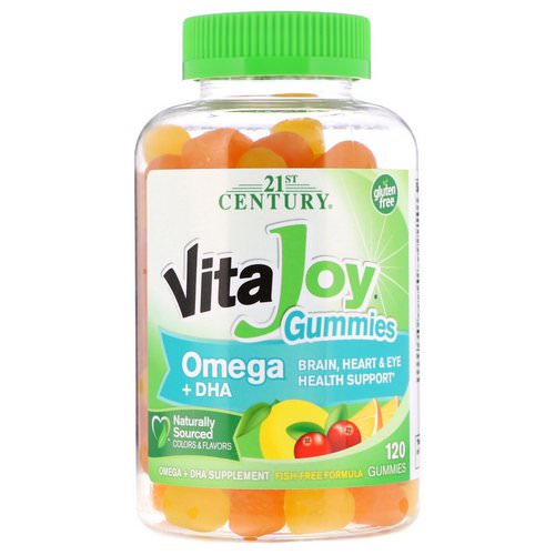 21st Century, VitaJoy Gummies, Omega + DHA, 120 Gummies فوائد