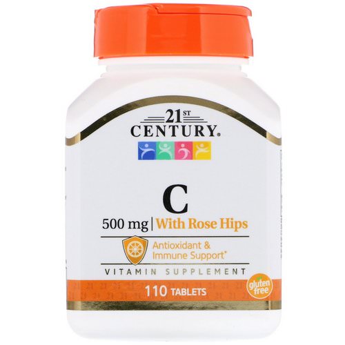 21st Century, Vitamin C, with Rose Hips, 500 mg, 110 Tablets فوائد