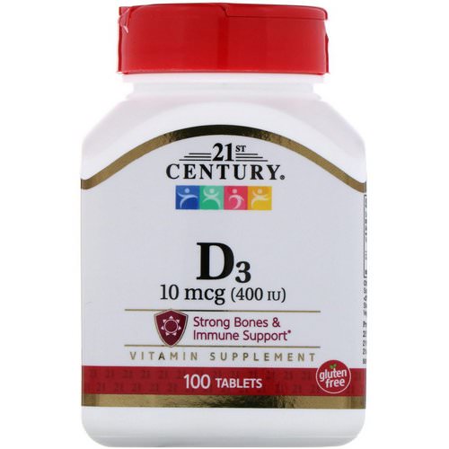 21st Century, Vitamin D3, 10 mcg (400 IU), 100 Tablets فوائد