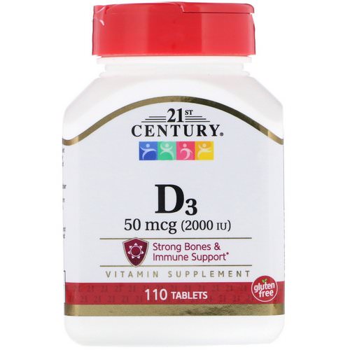 21st Century, Vitamin D3, 50 mcg (2000 IU), 110 Tablets فوائد