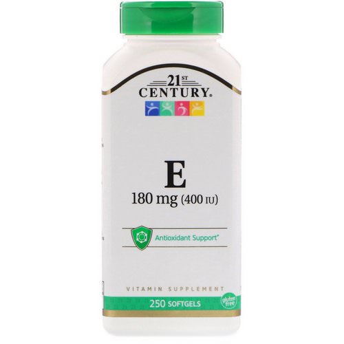 21st Century, Vitamin E, 180 mg (400 IU), 250 Softgels فوائد