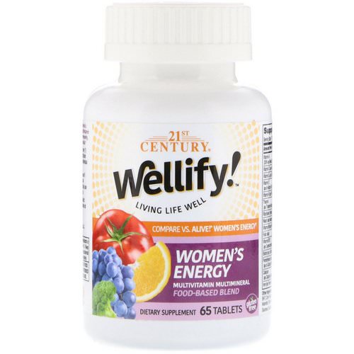 21st Century, Wellify! Women's Energy, Multivitamin Multimineral, 65 Tablets فوائد