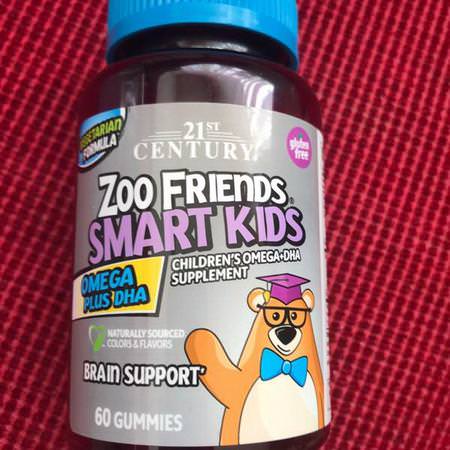 21st Century, Zoo Friends Smart Kids Omega Plus DHA, 60 Gummies