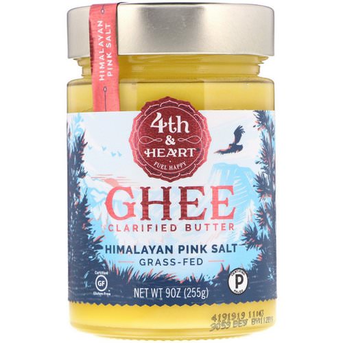4th & Heart, Ghee Clarified Butter, Grass-Fed, Himalayan Pink Salt, 9 oz (225 g) فوائد