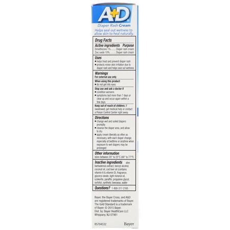 A+D, Diaper Rash Cream with Dimethicone and Zinc Oxide, 1.5 oz (42.5 g):علاجات طفح الحفاضات, حفاضات الأطفال
