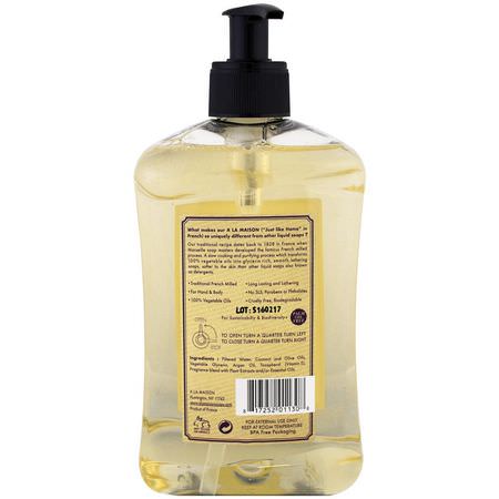 A La Maison de Provence, Hand and Body Liquid Soap, Fig and Basil, 16.9 fl oz (500 ml):جل الاستحمام, غس,ل الجسم