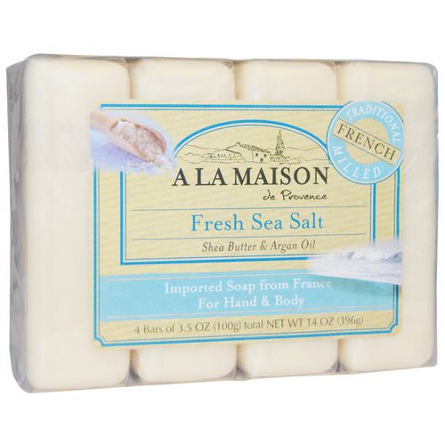 A La Maison de Provence, Hand & Body Bar Soap, Fresh Sea Salt, 4 Bars, 3.5 oz Each فوائد