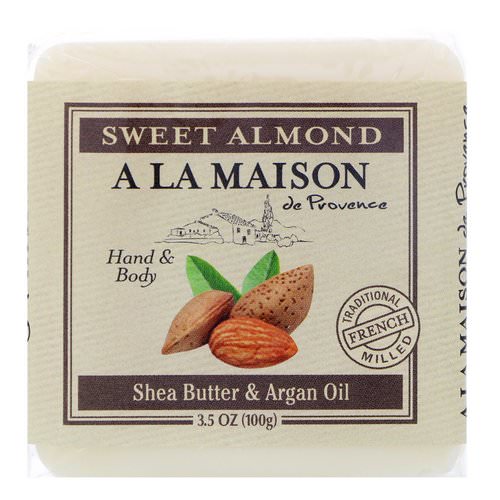 A La Maison de Provence, Hand & Body Bar Soap, Sweet Almond, 3.5 oz (100 g) فوائد