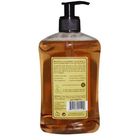 A La Maison de Provence, Hand & Body Liquid Soap, Pure Coconut, 16.9 fl oz (500 ml):جل الاستحمام, غس,ل الجسم