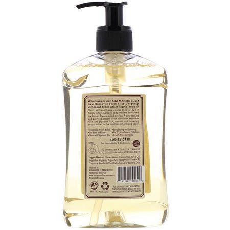 A La Maison de Provence, Hand & Body Liquid Soap, White Tea with Olive and Argan Oils, 16.9 fl oz (500 ml):جل الاستحمام, غس,ل الجسم