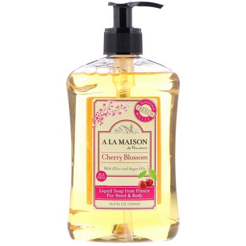A La Maison de Provence, Hand & Body Liquid Soap, Cherry Blossom, 16.9 fl oz (500 ml) فوائد