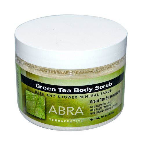 Abra Therapeutics, Green Tea Body Scrub, Green Tea & Lemongrass, 10 oz (283 g) فوائد