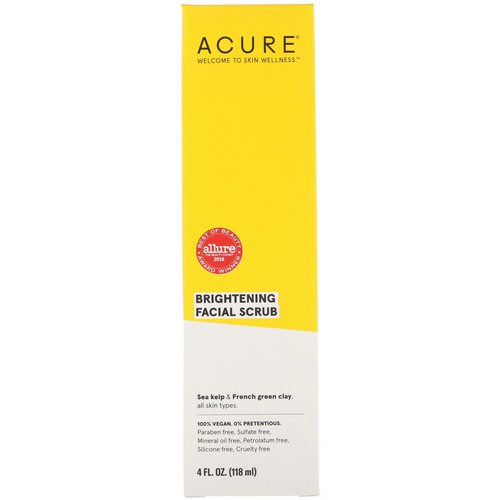 Acure, Brightening Facial Scrub, 4 fl oz (118 ml) فوائد