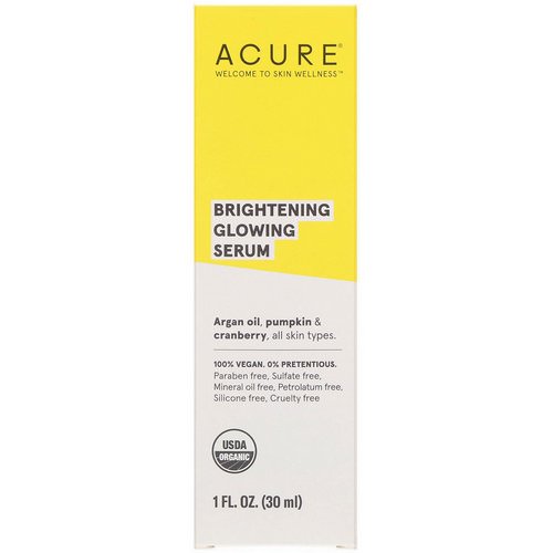 Acure, Brilliantly Brightening, Glowing Serum, 1 fl oz (30 ml) فوائد