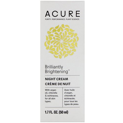 Acure, Brilliantly Brightening, Night Cream, 1.7 fl oz (50 ml) فوائد