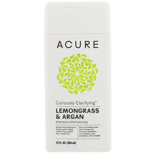 Acure, Curiously Clarifying Shampoo, Lemongrass & Argan, 12 fl oz (354 ml) فوائد