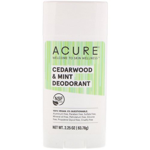 Acure, Deodorant, Cedarwood & Mint, 2.25 oz (63.78 g) فوائد