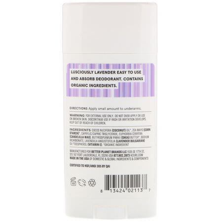 Acure, Deodorant, Lavender & Coconut, 2.25 oz (63.78 g):مزيل العرق, الحمام