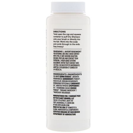 Acure, Dry Shampoo, For Brunette to Dark Hair, 1.7 oz (48 g):شامب, جاف, العناية بالشعر