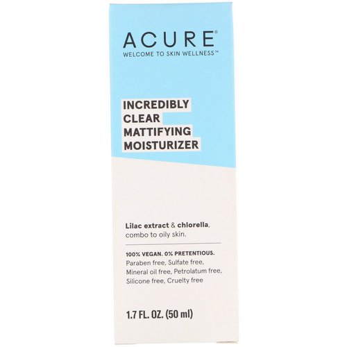 Acure, Incredibly Clear, Mattifying Moisturizer, 1.7 fl oz (50 ml) فوائد