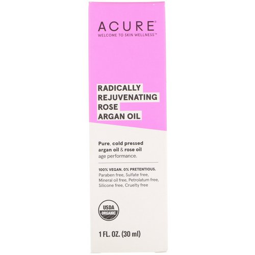 Acure, Radically Rejuvenating Rose Argan Oil, 1 fl oz (30 ml) فوائد