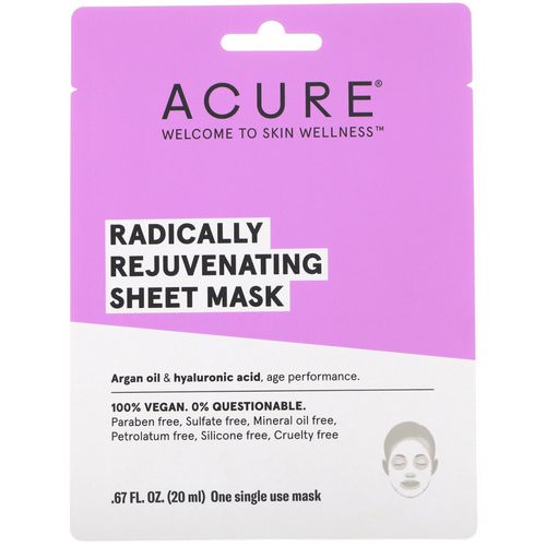 Acure, Radically Rejuvenating Sheet Mask, 1 Single Use Mask, .67 fl oz (20 ml) فوائد
