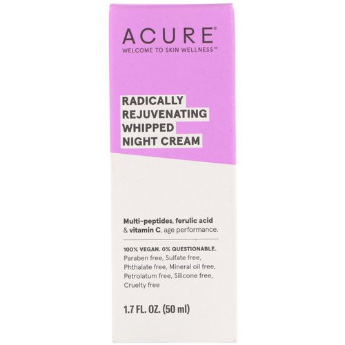 Acure, Radically Rejuvenating Whipped Night Cream, 1.7 fl oz (50 ml) فوائد
