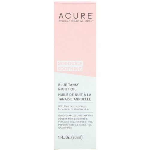 Acure, Seriously Soothing, Blue Tansy Night Oil, 1 fl oz (30 ml) فوائد