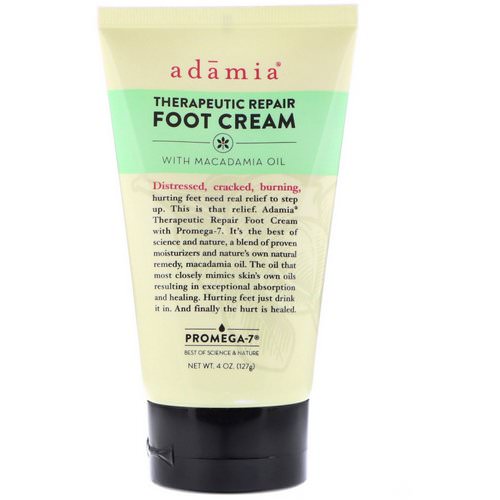 Adamia, Therapeutic Repair Foot Cream with Macadamia Oil, 4 oz (127 g) فوائد