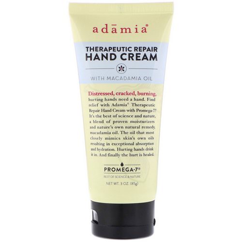 Adamia, Therapeutic Repair Hand Cream with Macadamia Oil, 3 oz (85 g) فوائد