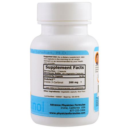 Advance Physician Formulas, Indole-3-Carbinol, 200 mg, 60 Veggie Caps:Indole 3 Carbinol, مضادات الأكسدة