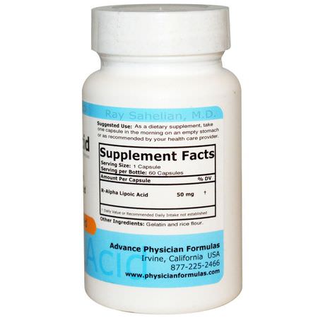 Advance Physician Formulas, R-Lipoic Acid, 50 mg, 60 Capsules:حمض ألفا ليب,يك, مضادات الأكسدة